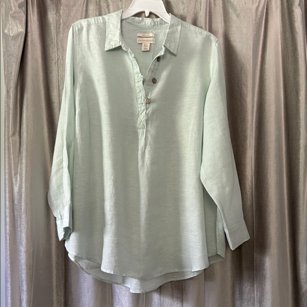 Cynthia Rowley Mint Button-Up Blouse